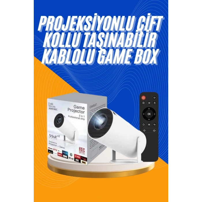 Nevamel Projeksiyon Cihazı Video Oyun Konsolu 8 GB Hafıza LCD Ekran Kumandalı