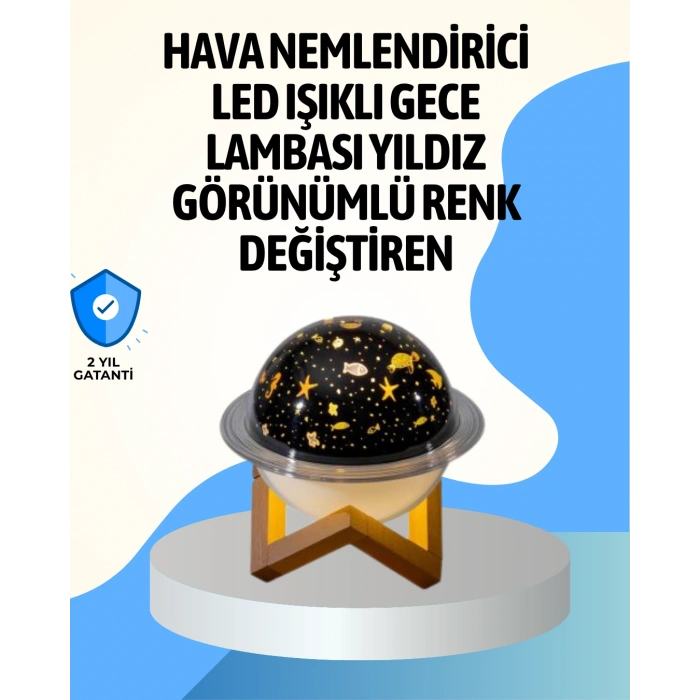 Nevamel Projektör ışıklı ve aromaterapi destekli taşınabilir nemlendirici cihaz USB bağlantılı