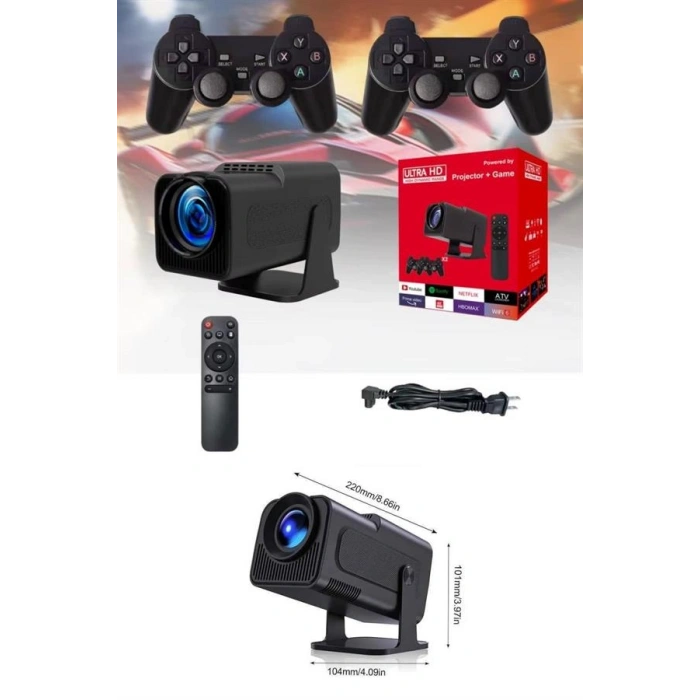 Nevamel Projektör Siyah Android Taşınabilir Sinema Projeksiyon Wifi Destekli En Güncel Sürüm Akıllı