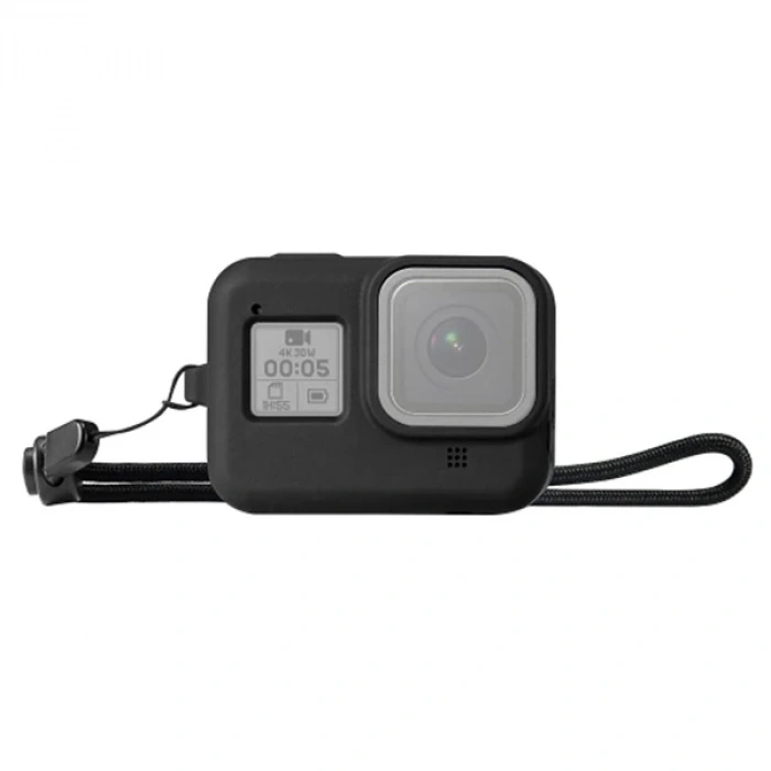 Nevamel PULUZ PU428B GoPro HERO8 İçin Silikon Koruma Kılıfı+Wrist Strap-(5775)