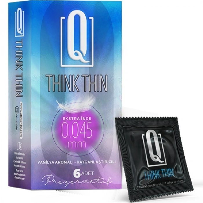 Nevamel® Q Think Thin 6Lı Ekstra İnce Vanilya Aromalı Prezervatif