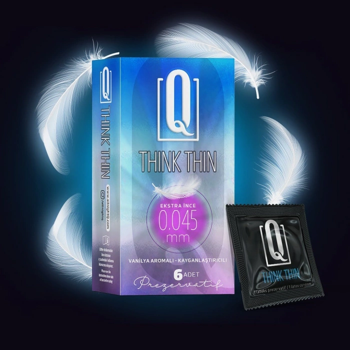 Nevamel® Q Think Thin 6Lı Ekstra İnce Vanilya Aromalı Prezervatif