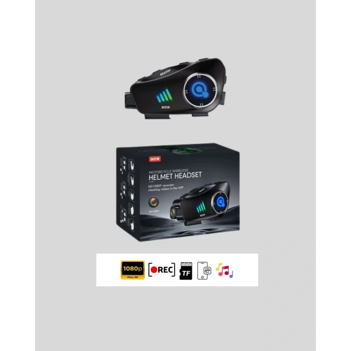 Nevamel® Q28 Bluetooth Kask Kulaklık 1080P Kamera – Su Geçirmez Motosiklet Interkom Yeni Nesil