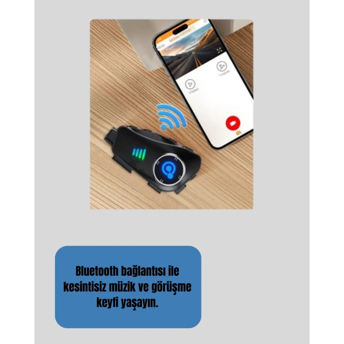 Nevamel Q28 Full HD Kameralı Motosiklet Kask Kulaklığı – 45 Saat Müzik IPX6 Su Geçirmez