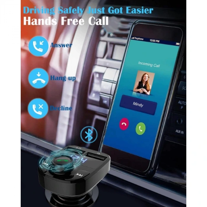 Nevamel QC 3.1A USB & PD /TF FM Transmitter