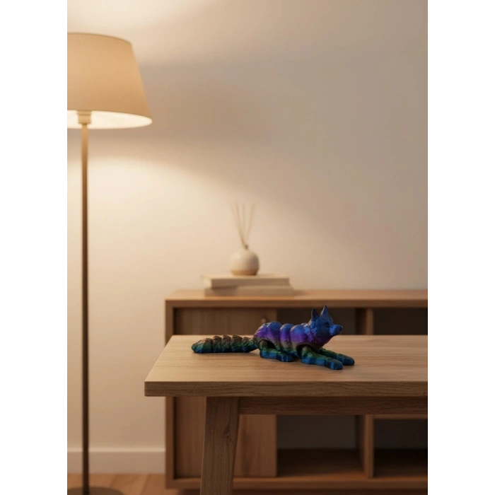 Nevamel® Rainbow hareketli kurt masa dekoru esnek eklem yapılı