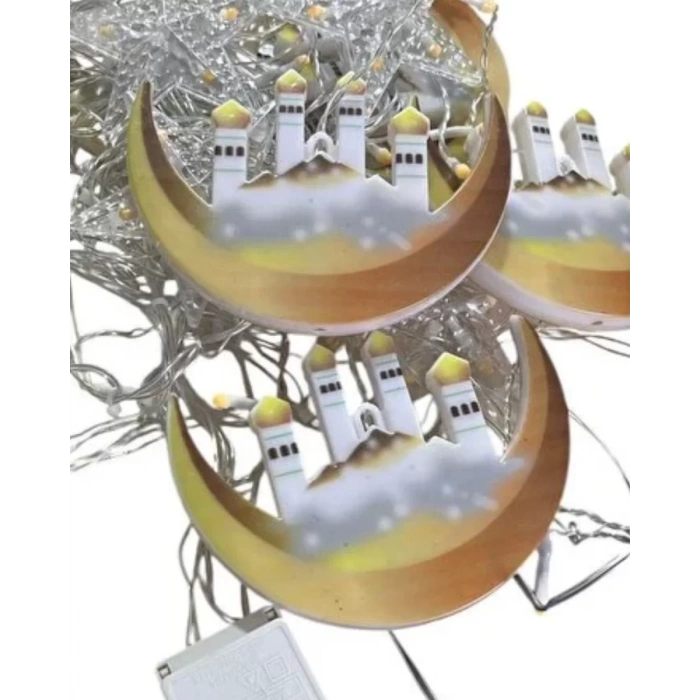 Nevamel® Ramazan Hilal ve Yıldız LED Işık 3 Metre Enerji Tasarruflu A++
