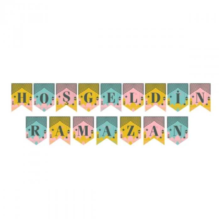 Nevamel® Ramazan Renkli Banner Süs - Hoşgeldin Ramazan