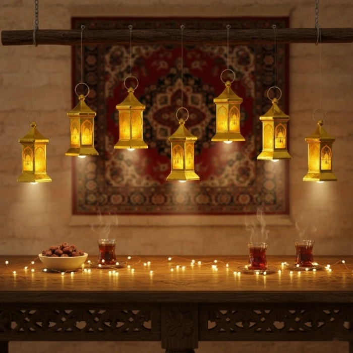 Nevamel® Ramazan Temalı Altıgen Kubbe LED Lamba