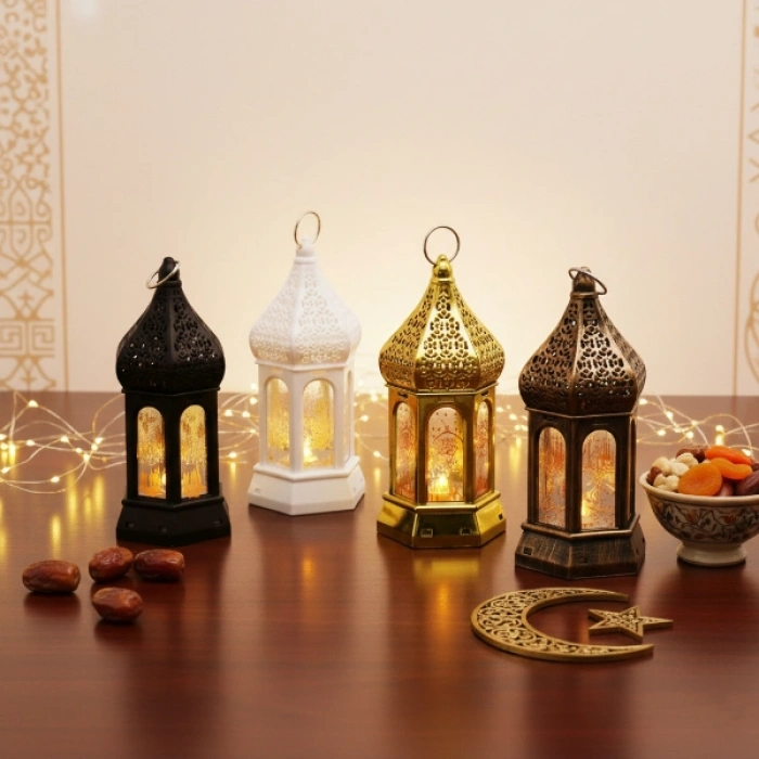 Nevamel® Ramazan Temalı Büyük Altıgen Kapalı Kubbe LED Lamba