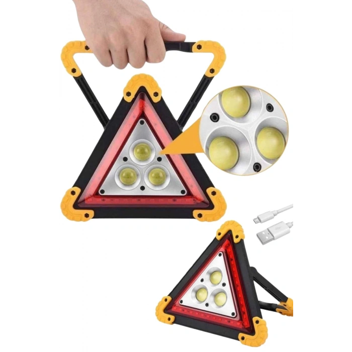 Nevamel® Reflektör Güneş Enerjili Taşınabilir Portatif Acil Güvenlik Işığı Araba Acil Uyarı Işığı