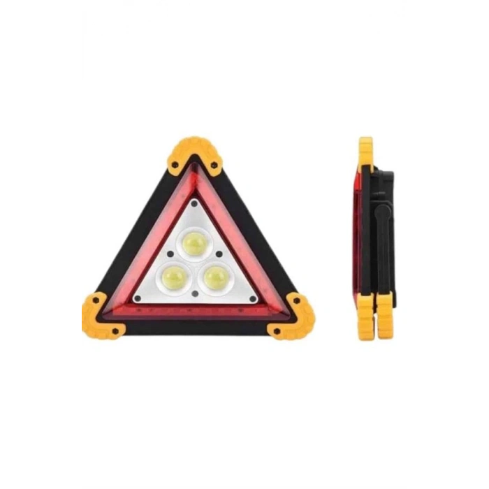 Nevamel® Reflektör Işıklı Ikaz Lambası Şarjlı Çok Fonksiyonlu Işıklı Üçgen Reflektör