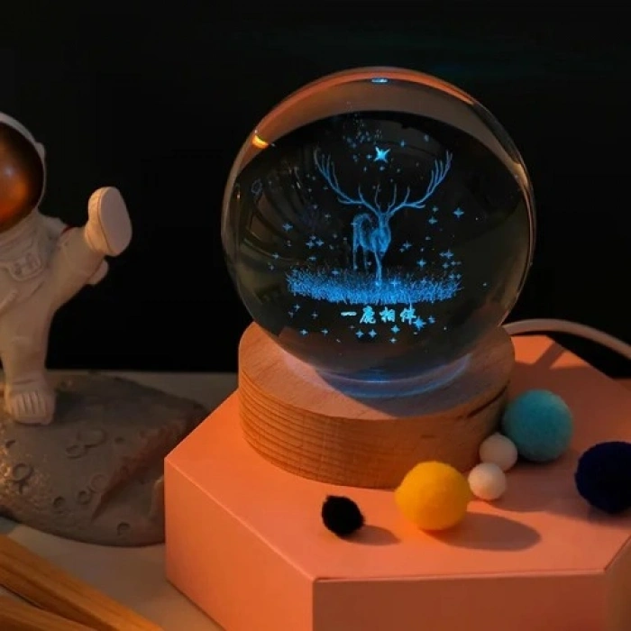 Nevamel Renk Değiştiren Geyik Cam Küre