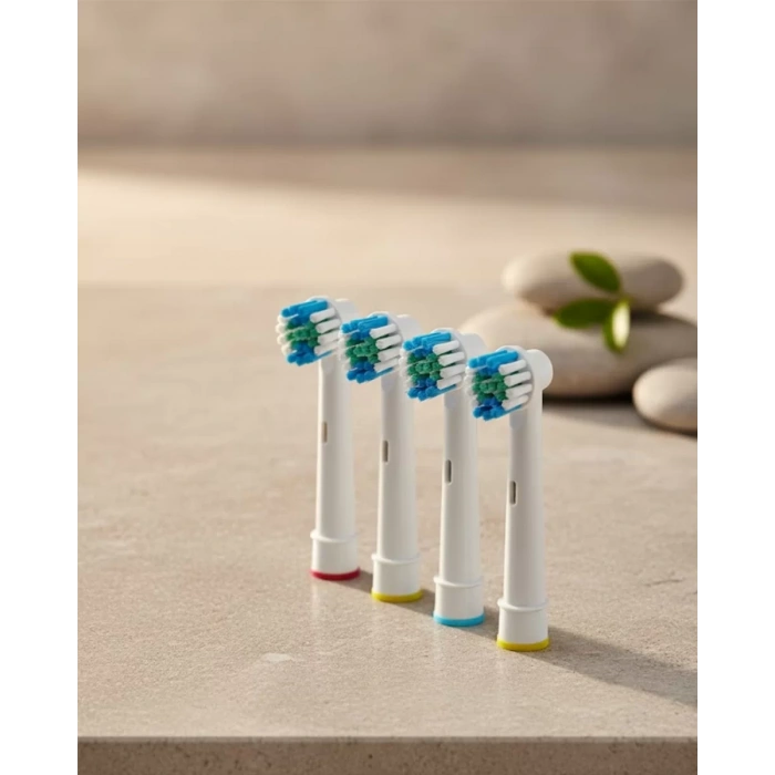 Nevamel® Renk Halkalı Aile Tipi Diş Fırçası Yedek Başlığı 4’lü Paket