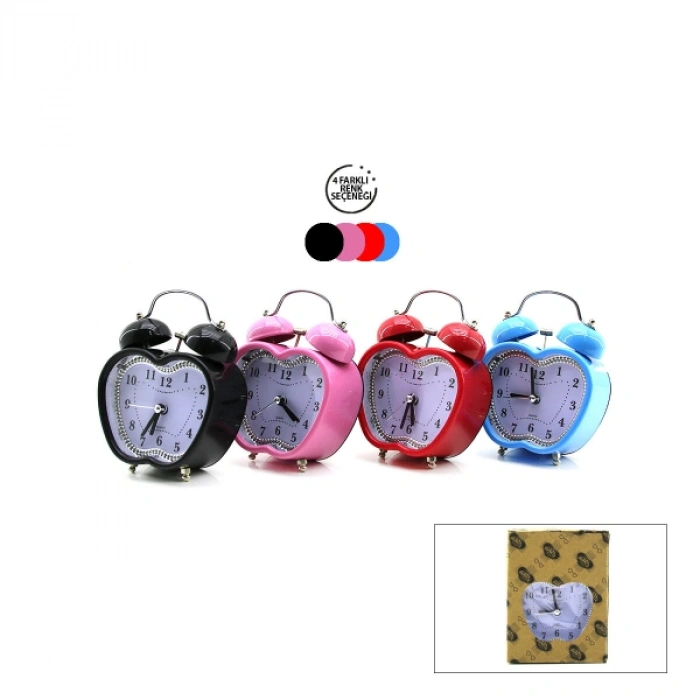 Nevamel® Renkli Kalp Masa Çalar Saati