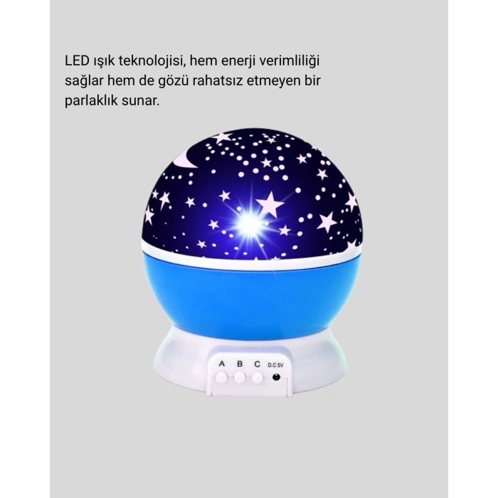 Nevamel® Renkli LED Gece Lambası 6 Işık Modlu Çocuk Odası Atmosfer Aydınlatma