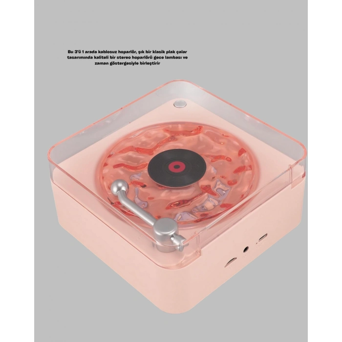 Nevamel Retro Kristal Netliğinde Ses – Gece Işıklı Retro Bluetooth Hoparlör