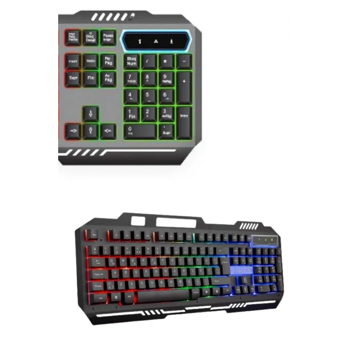 Nevamel RGB Işıklı Gaming Oyuncu Klavye Q Klavye Mouse Hediyeli