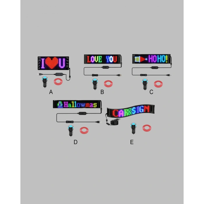 Nevamel RGB Kayar Yazılı LED Reklam Ekranı – USB Bağlantılı Esnek Tasarım