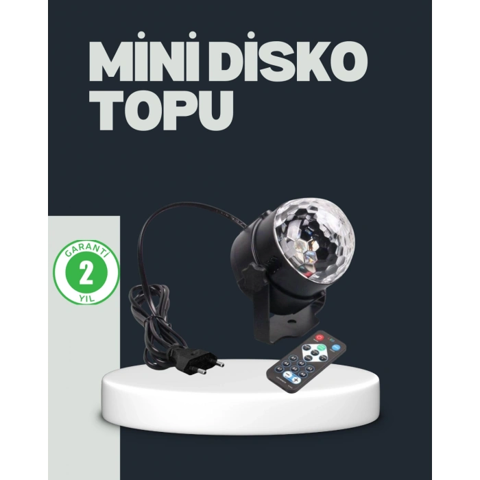 Nevamel RGB LED Disko Küresi 7 Modlu Uzaktan Kumandalı