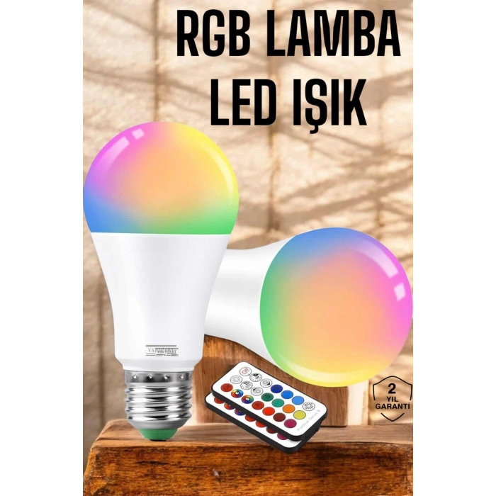 Nevamel RGB Led Lamba Led Işık Ampul Renk Değiştirebilen 100 Watt