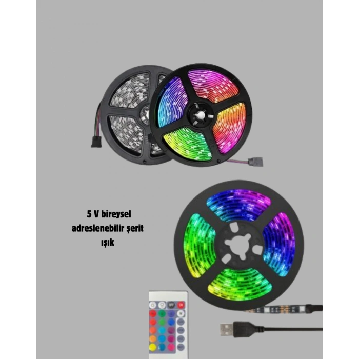 Nevamel RGB Smart Şerit LED – TV Arkası ve Dekoratif Alanlar İçin Işık Şeridi