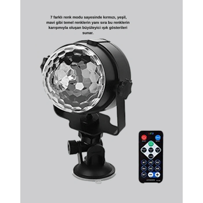 Nevamel® Ritme Duyarlı LED Disko Topu – Renkli Işık Gösterili Parti Lambası