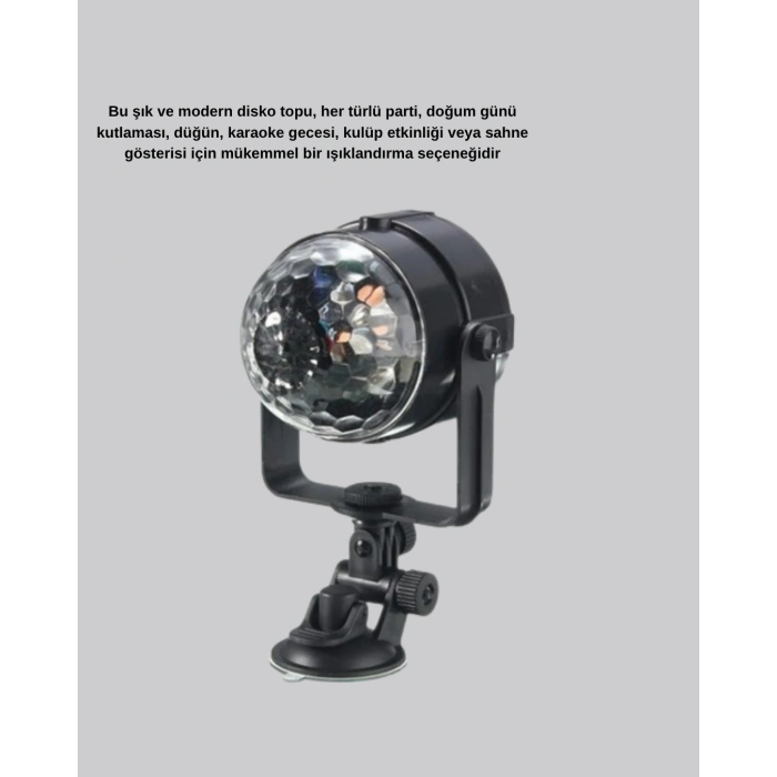 Nevamel® Ritme Duyarlı LED Disko Topu – Renkli Işık Gösterili Parti Lambası