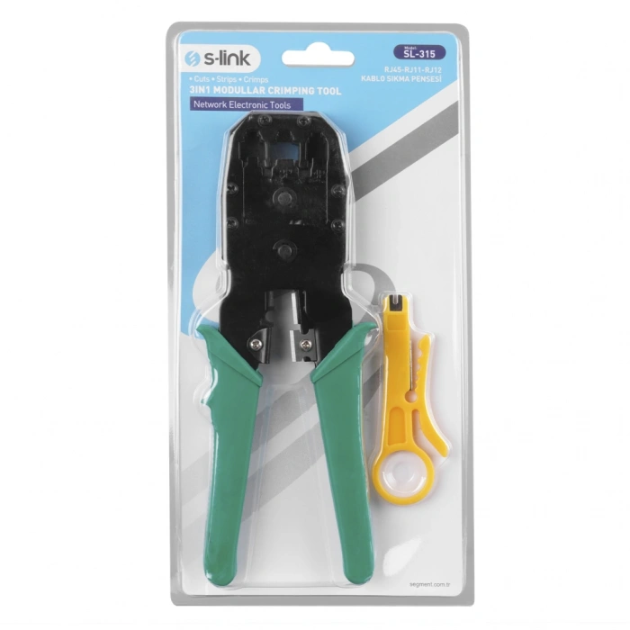 Nevamel® S-LINK SL-315 RJ45/RJ12/RJ11 Üçlü Pense Kablo Ucu Konnektör Sıkma Pensesi(1923)