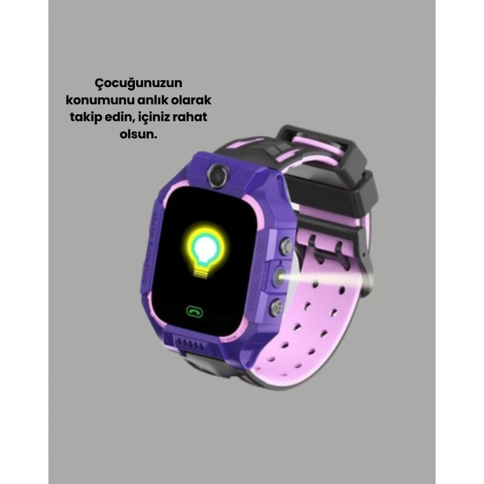 Nevamel® S10 Akıllı Çocuk Saati Mor Model Çift Yönlü Konuşma ve SOS Fonksiyonu