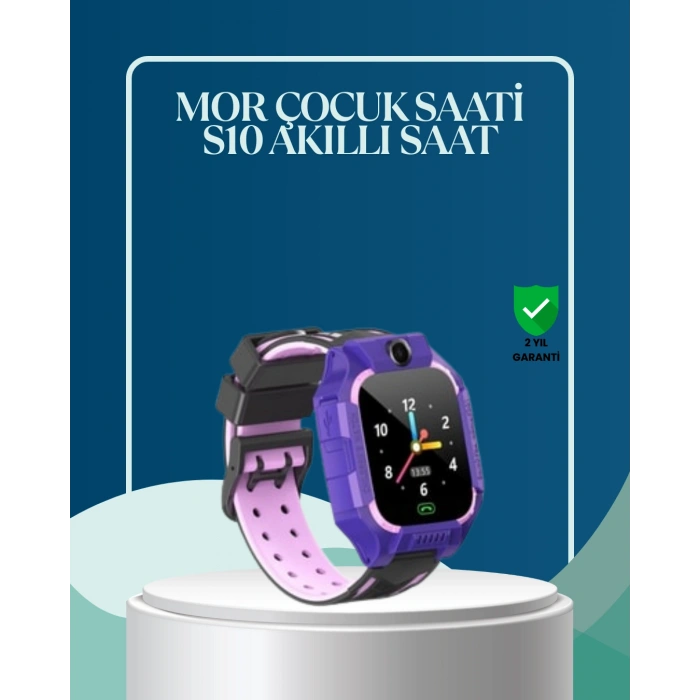 Nevamel® S10 Mor Çocuk Takip Saati Elektronik Bariyer ve Sesli Mesaj Destekli