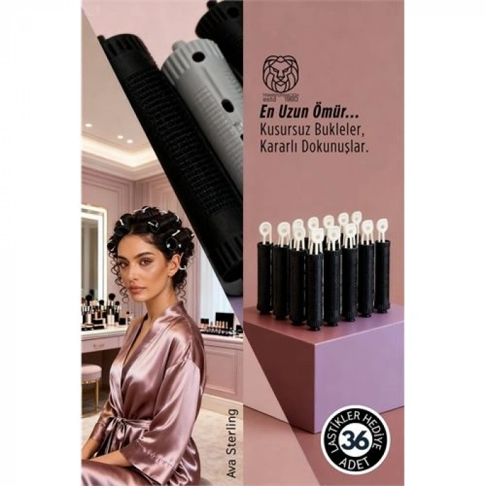 Nevamel® Saç Bigudisi - 36lı Saç Bukle Şekillendirme Seti - Lastikli - Ömürlük Şekillendirme