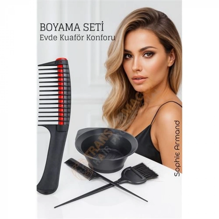 Nevamel® Saç Boyama Seti 3’lü ve Saç Boya Sıyırıcı Tarak Seti Fırça Boya Kabı ile Profesyonel Uygulama Kolaylığı