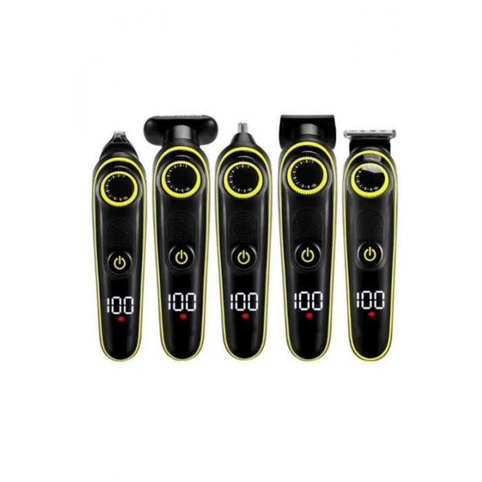 Nevamel® Saç Sakal Şekillendirici Tıraş Makinesi 5 Başlıklı Paslanmaz Çelik Bıçaklı Unısex