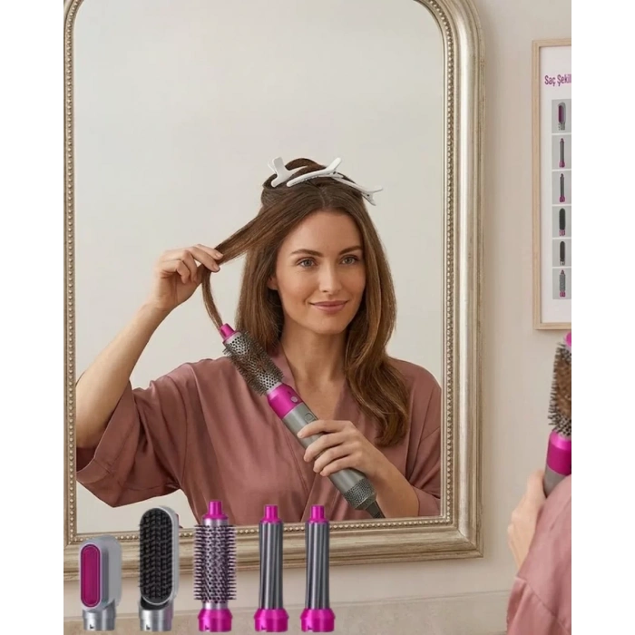 Nevamel® Saç Şekillendirici Set 5 Başlık Çok Yönlü Kullanım Güçlü Motor ve Pratik Tasarım