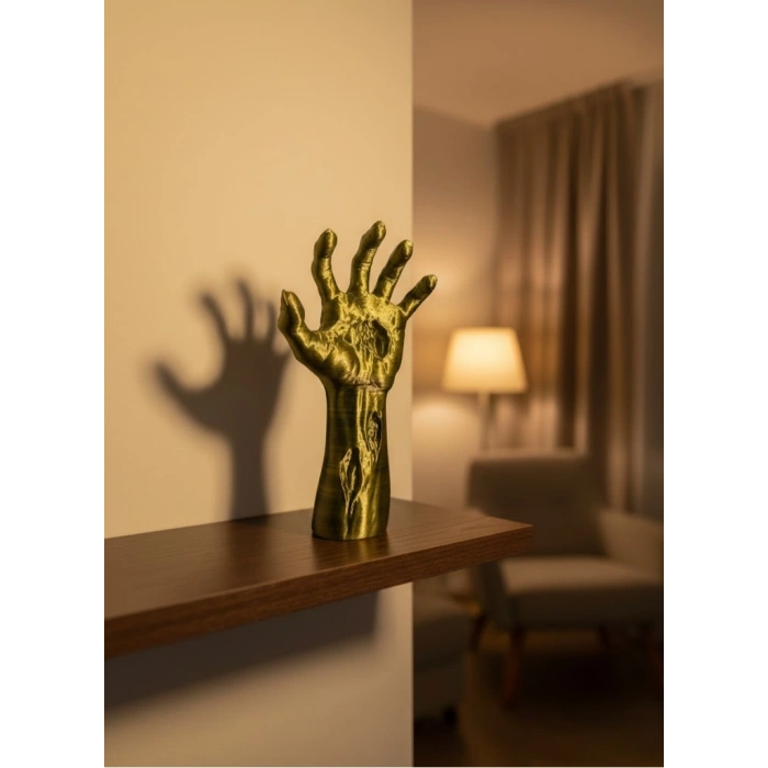 Nevamel® Sanatsal El Formu Heykel Altın Yeşil Tasarım Hediyelik Dekor