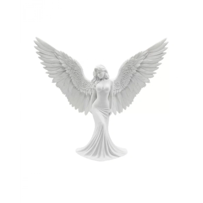 Nevamel® Sanatsal Melek Heykeli Kanatlı Kadın Figürlü 3D Dekoratif Biblo