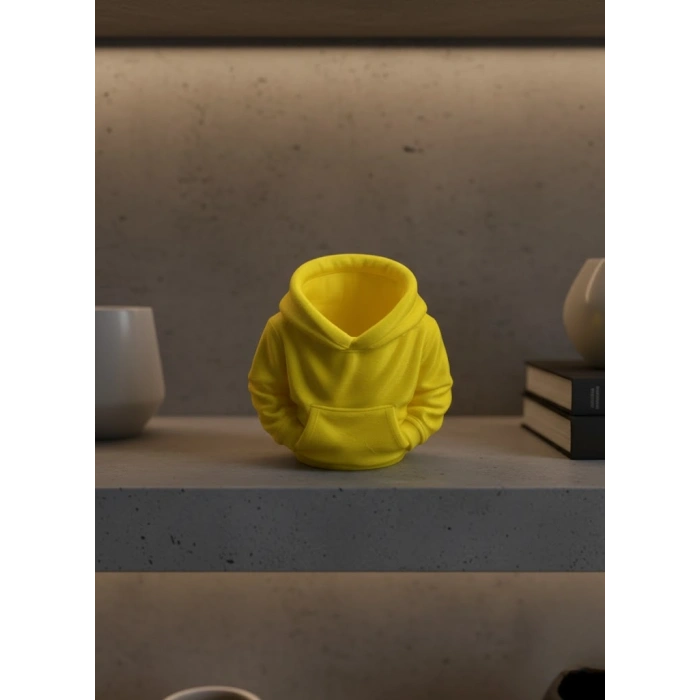 Nevamel® Sarı Hoodie Kalemlik 10x10 cm Masa Üstü Düzenleyici