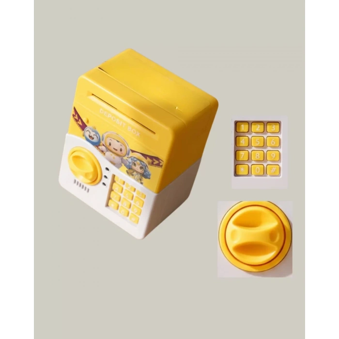 Nevamel® Sarı Renk Otomatik Para Çeken Şifreli Çocuk Kumbarası