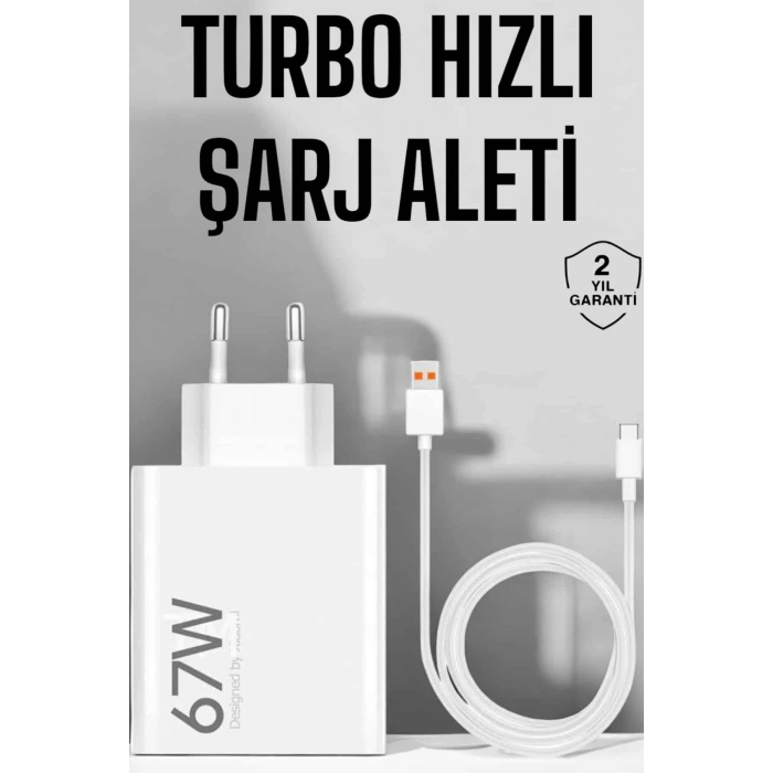 Nevamel Şarj Aleti 67W Hızlı Şarj Turbo Type-C Uyumlu Şarj Adaptörü Kablosu