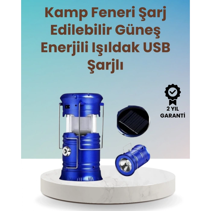 Nevamel Şarj Edilebilir Güneş Enerjili Kızaklı Kamp Feneri – USB Çıkışlı Katlanabilir Dayanıklı ve Çok Fonksiyonlu