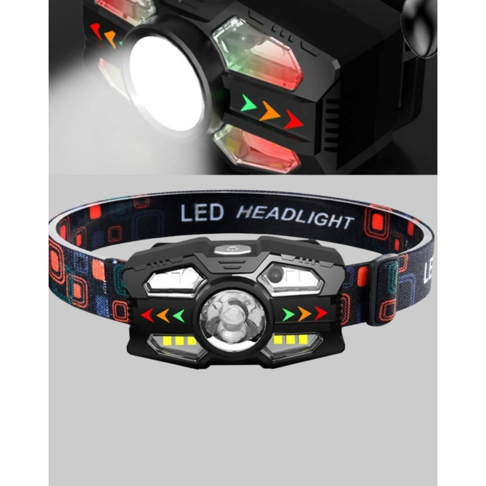 Nevamel® Şarj Edilebilir LED Far Hareket Sensörlü 5 Modlu Outdoor