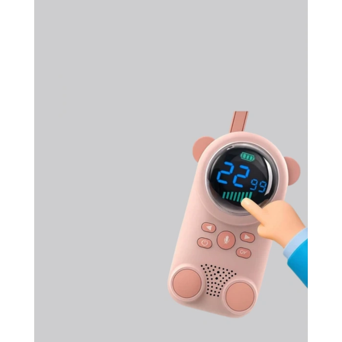 Nevamel® Şarjlı Bebek Telsizi Uzun Mesafe 22 Kanal LCD Ekran VOX Modu 400 mAh