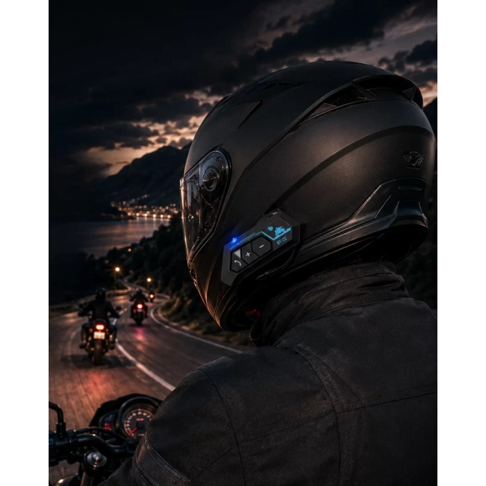 Nevamel® Şarjlı Bluetooth Kask Kulaklığı Navigasyon ve Müzik Destekli