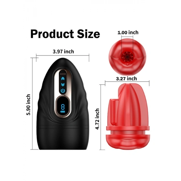 Nevamel® Şarjlı Isıtmalı Ve Titreşimli Silikon Dudak Girişli Otomatik Oral Mastürbatör
