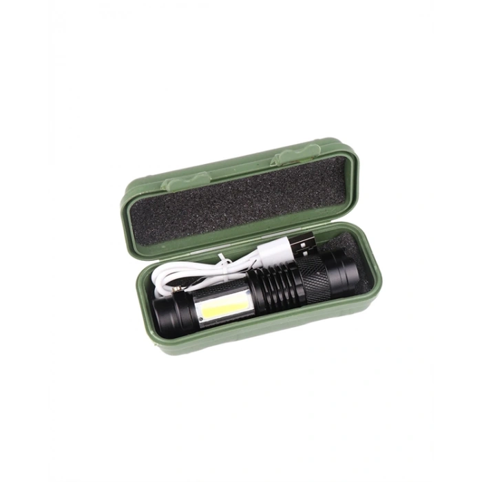 Nevamel Şarjlı LED El Feneri - 14500 Pil Dahil 4 Işık Modu Mini Boy