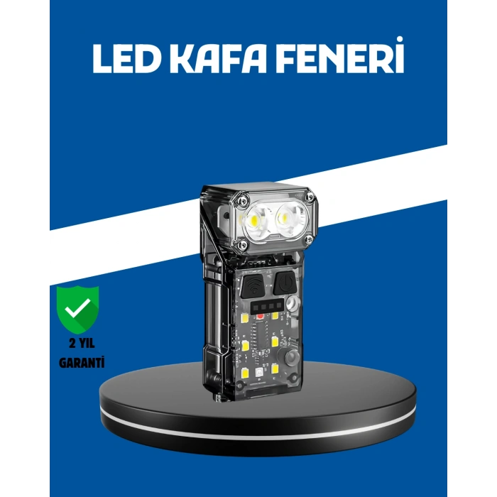 Nevamel® Şarjlı LED Kafa Lambası Manyetik Klipsli El Sensörlü Çok Fonksiyonlu