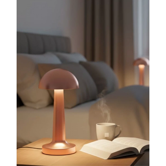 Nevamel® Şarjlı Mantar Masa Lambası 3 Seviyeli Dokunmatik LED USB Şarj Özellikli