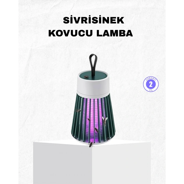 Nevamel® Şarjlı Mor Işıklı Sivrisinek Öldürücü Lamba – Sessiz ve Kimyasal İçermez