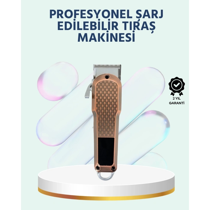 Nevamel® Şarjlı Saç Kesme Makinesi – Type-C Girişli LCD Ekranlı ve Sessiz Motor